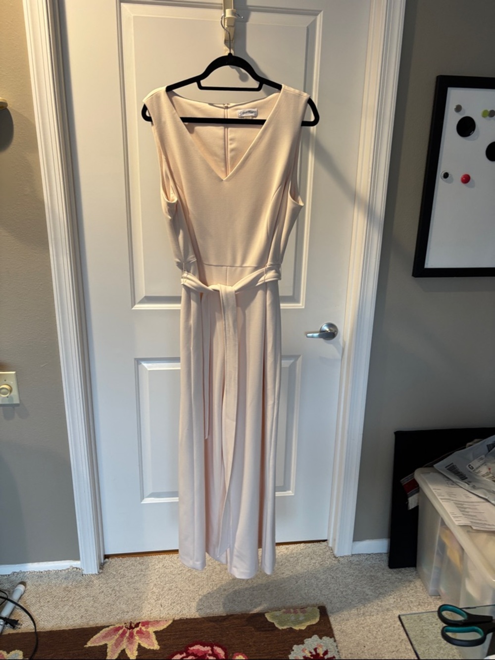 Calvin Klein Soft Blush V-Neck Jumpsuit
